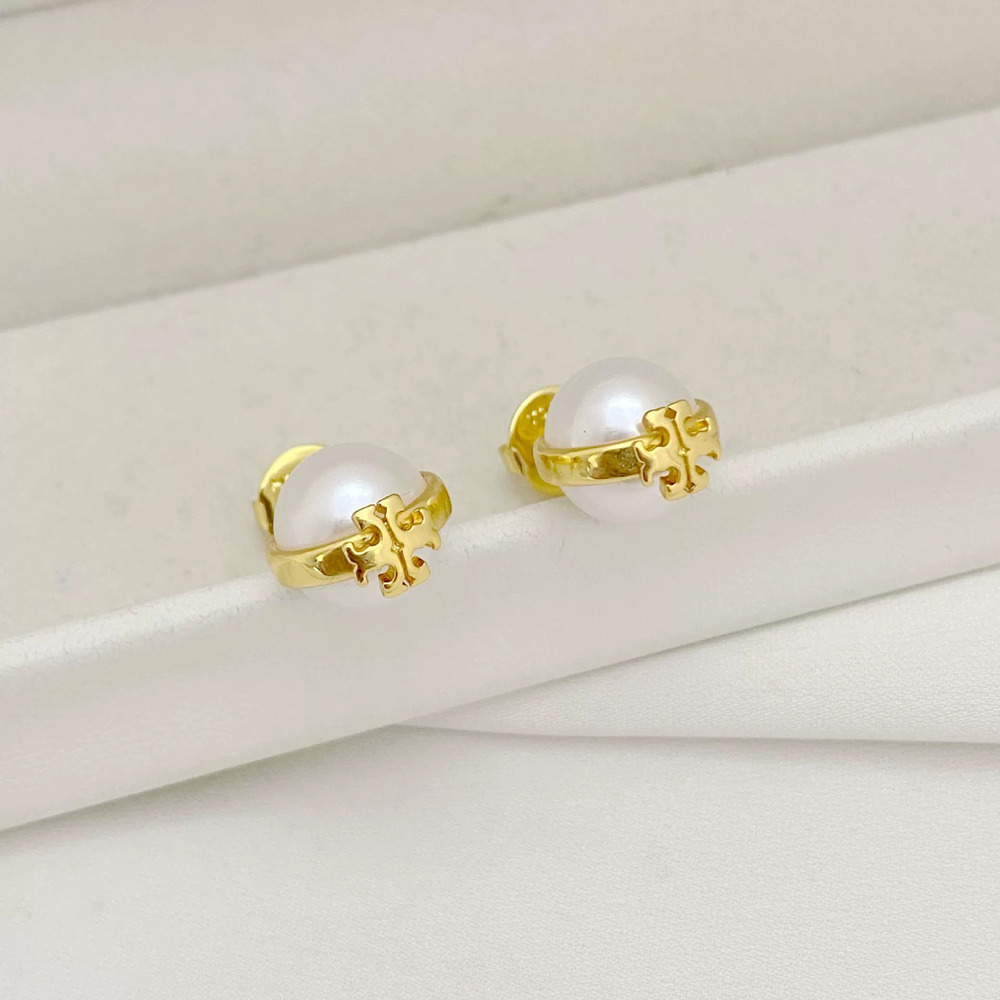 Tory Burch Pearl Letter Earrings